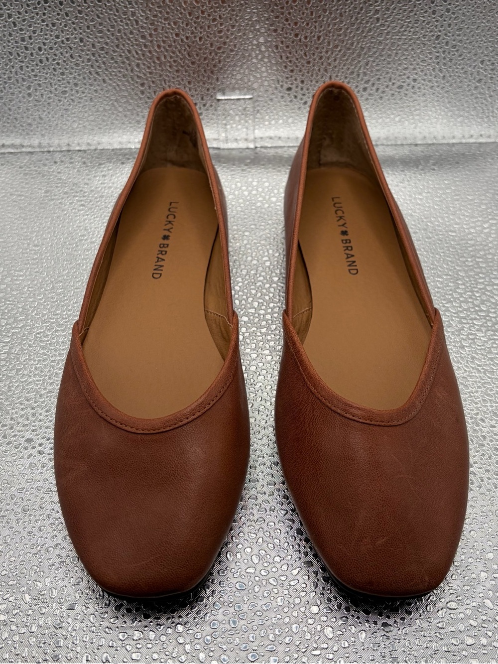 Lucky Brand Adoura Brown Leather Ballet Flats